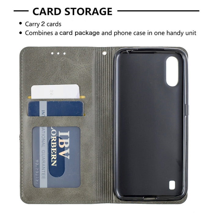 Estuche de cuero magnético con tapa horizontal con textura de rombos con soporte y ranuras para tarjetas y billetera, For Huawei P40, For Huawei P40 Pro, For Galaxy A01, For Galaxy A21, For Xiaomi Redmi K30