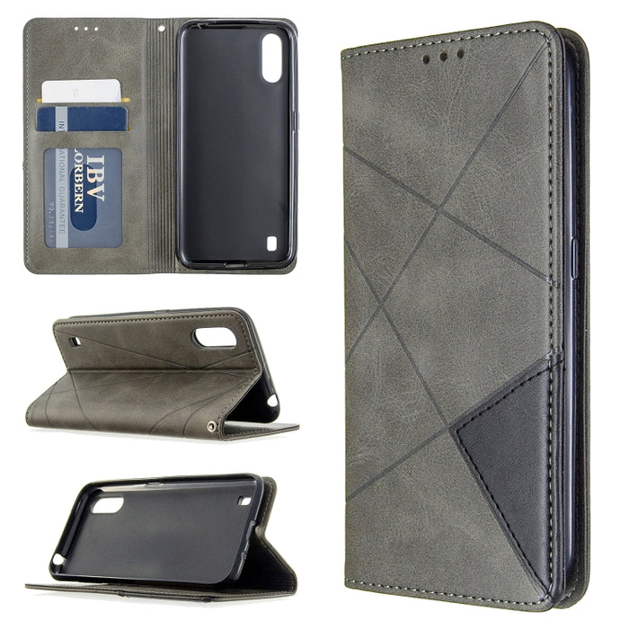Estuche de cuero magnético con tapa horizontal con textura de rombos con soporte y ranuras para tarjetas y billetera, For Huawei P40, For Huawei P40 Pro, For Galaxy A01, For Galaxy A21, For Xiaomi Redmi K30