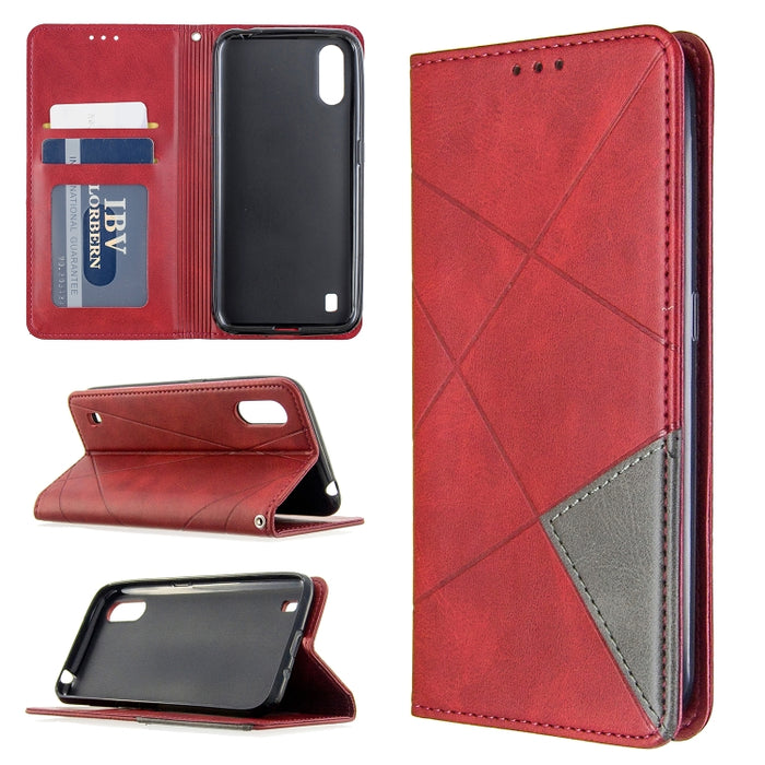 Estuche de cuero magnético con tapa horizontal con textura de rombos con soporte y ranuras para tarjetas y billetera, For Huawei P40, For Huawei P40 Pro, For Galaxy A01, For Galaxy A21, For Xiaomi Redmi K30