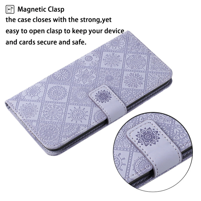 Estuche para teléfono de cuero con patrón en relieve de estilo étnico, For OPPO A96 5G, For OPPO Find X5, For OPPO Find X5 Pro, For OPPO Realme 9i, For OPPO Reno7, For Xiaomi Poco M4 Pro 5G, For Xiaomi Poco X4 Pro 5G, For Xiaomi 12 Lite