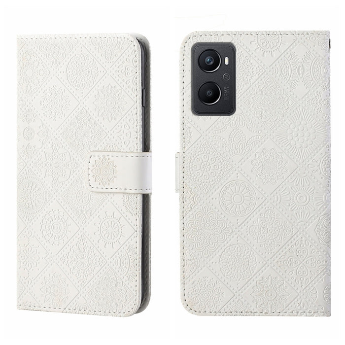 Estuche para teléfono de cuero con patrón en relieve de estilo étnico, For OPPO A96 5G, For OPPO Find X5, For OPPO Find X5 Pro, For OPPO Realme 9i, For OPPO Reno7, For Xiaomi Poco M4 Pro 5G, For Xiaomi Poco X4 Pro 5G, For Xiaomi 12 Lite