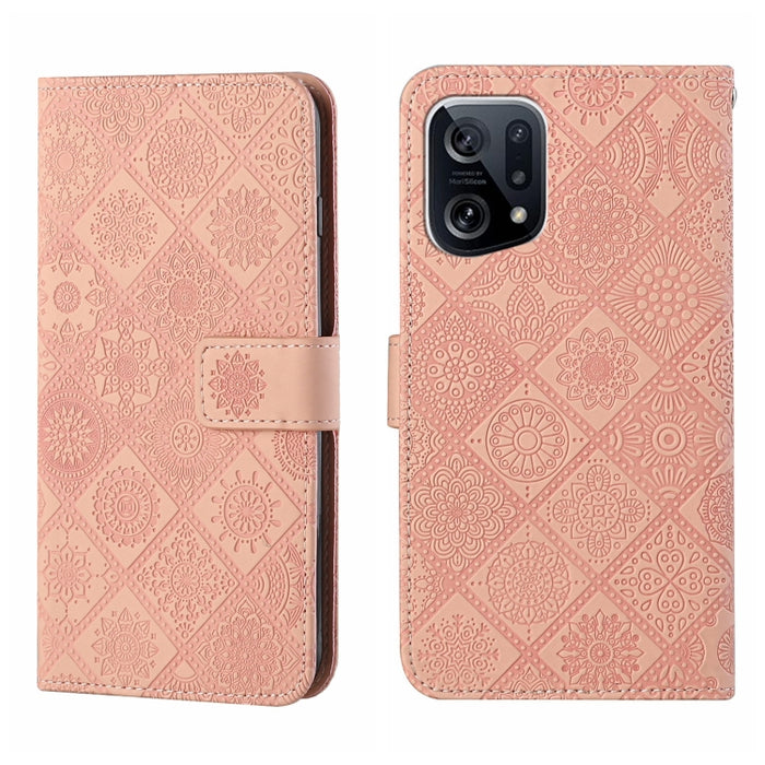 Estuche para teléfono de cuero con patrón en relieve de estilo étnico, For OPPO A96 5G, For OPPO Find X5, For OPPO Find X5 Pro, For OPPO Realme 9i, For OPPO Reno7, For Xiaomi Poco M4 Pro 5G, For Xiaomi Poco X4 Pro 5G, For Xiaomi 12 Lite