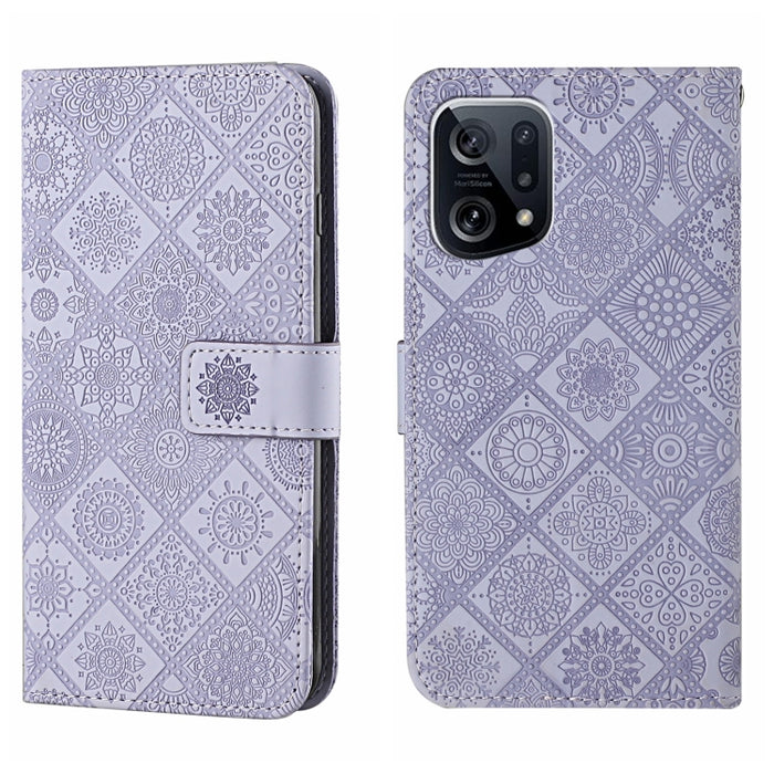 Estuche para teléfono de cuero con patrón en relieve de estilo étnico, For OPPO A96 5G, For OPPO Find X5, For OPPO Find X5 Pro, For OPPO Realme 9i, For OPPO Reno7, For Xiaomi Poco M4 Pro 5G, For Xiaomi Poco X4 Pro 5G, For Xiaomi 12 Lite