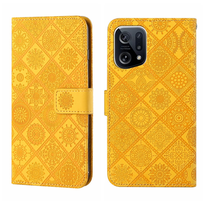 Estuche para teléfono de cuero con patrón en relieve de estilo étnico, For OPPO A96 5G, For OPPO Find X5, For OPPO Find X5 Pro, For OPPO Realme 9i, For OPPO Reno7, For Xiaomi Poco M4 Pro 5G, For Xiaomi Poco X4 Pro 5G, For Xiaomi 12 Lite