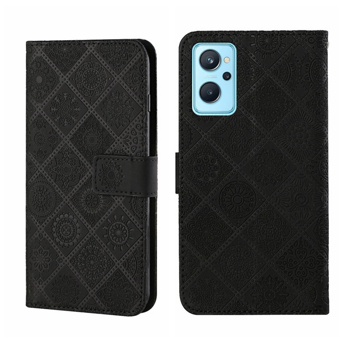 Estuche para teléfono de cuero con patrón en relieve de estilo étnico, For OPPO A96 5G, For OPPO Find X5, For OPPO Find X5 Pro, For OPPO Realme 9i, For OPPO Reno7, For Xiaomi Poco M4 Pro 5G, For Xiaomi Poco X4 Pro 5G, For Xiaomi 12 Lite