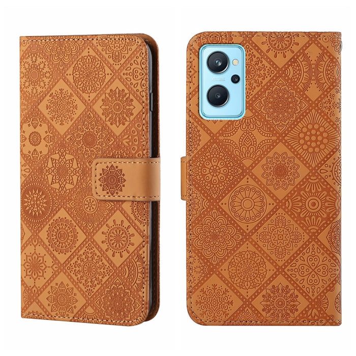 Estuche para teléfono de cuero con patrón en relieve de estilo étnico, For OPPO A96 5G, For OPPO Find X5, For OPPO Find X5 Pro, For OPPO Realme 9i, For OPPO Reno7, For Xiaomi Poco M4 Pro 5G, For Xiaomi Poco X4 Pro 5G, For Xiaomi 12 Lite