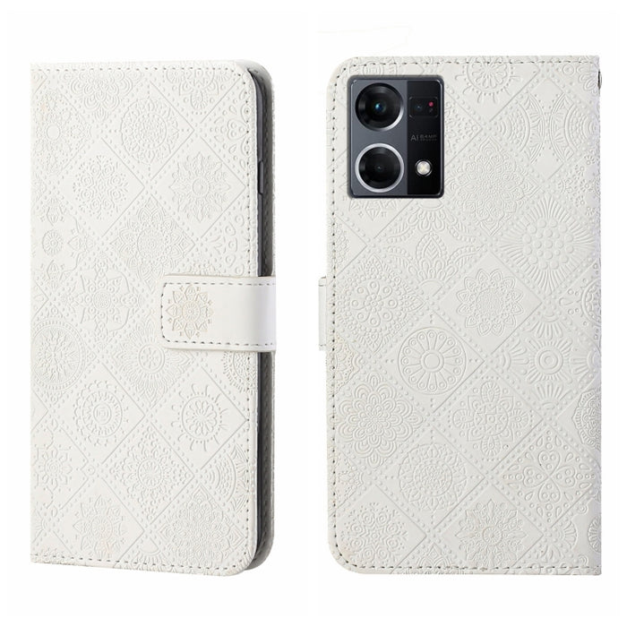 Estuche para teléfono de cuero con patrón en relieve de estilo étnico, For OPPO A96 5G, For OPPO Find X5, For OPPO Find X5 Pro, For OPPO Realme 9i, For OPPO Reno7, For Xiaomi Poco M4 Pro 5G, For Xiaomi Poco X4 Pro 5G, For Xiaomi 12 Lite