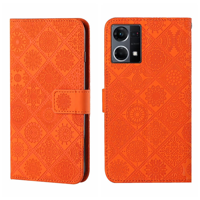 Estuche para teléfono de cuero con patrón en relieve de estilo étnico, For OPPO A96 5G, For OPPO Find X5, For OPPO Find X5 Pro, For OPPO Realme 9i, For OPPO Reno7, For Xiaomi Poco M4 Pro 5G, For Xiaomi Poco X4 Pro 5G, For Xiaomi 12 Lite