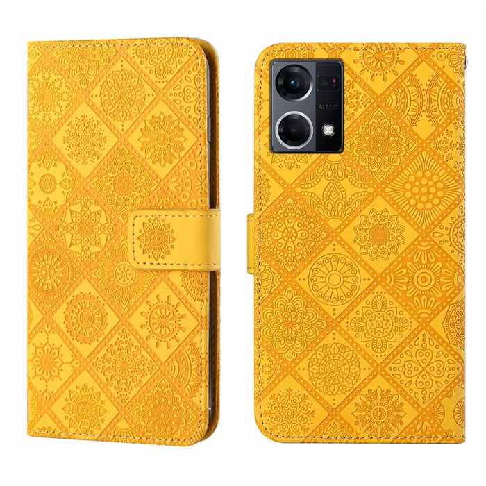Estuche para teléfono de cuero con patrón en relieve de estilo étnico, For OPPO A96 5G, For OPPO Find X5, For OPPO Find X5 Pro, For OPPO Realme 9i, For OPPO Reno7, For Xiaomi Poco M4 Pro 5G, For Xiaomi Poco X4 Pro 5G, For Xiaomi 12 Lite