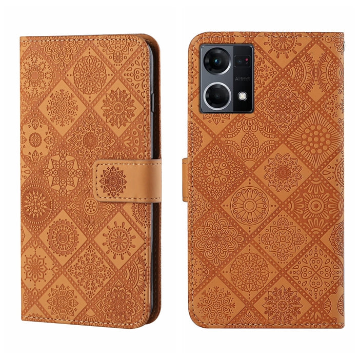 Estuche para teléfono de cuero con patrón en relieve de estilo étnico, For OPPO A96 5G, For OPPO Find X5, For OPPO Find X5 Pro, For OPPO Realme 9i, For OPPO Reno7, For Xiaomi Poco M4 Pro 5G, For Xiaomi Poco X4 Pro 5G, For Xiaomi 12 Lite