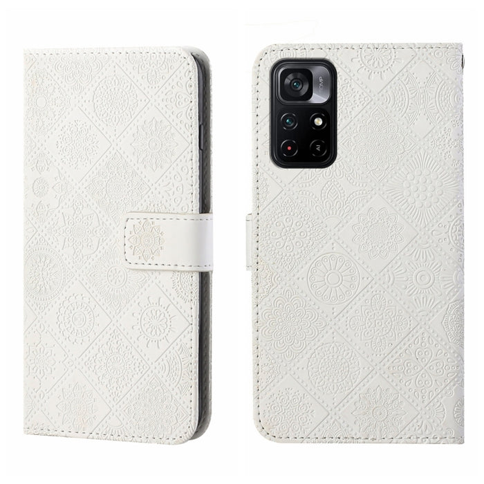 Estuche para teléfono de cuero con patrón en relieve de estilo étnico, For OPPO A96 5G, For OPPO Find X5, For OPPO Find X5 Pro, For OPPO Realme 9i, For OPPO Reno7, For Xiaomi Poco M4 Pro 5G, For Xiaomi Poco X4 Pro 5G, For Xiaomi 12 Lite