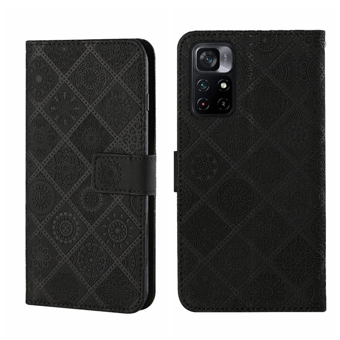 Estuche para teléfono de cuero con patrón en relieve de estilo étnico, For OPPO A96 5G, For OPPO Find X5, For OPPO Find X5 Pro, For OPPO Realme 9i, For OPPO Reno7, For Xiaomi Poco M4 Pro 5G, For Xiaomi Poco X4 Pro 5G, For Xiaomi 12 Lite