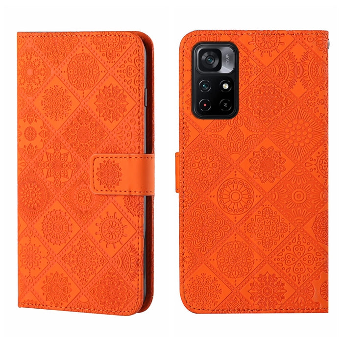 Estuche para teléfono de cuero con patrón en relieve de estilo étnico, For OPPO A96 5G, For OPPO Find X5, For OPPO Find X5 Pro, For OPPO Realme 9i, For OPPO Reno7, For Xiaomi Poco M4 Pro 5G, For Xiaomi Poco X4 Pro 5G, For Xiaomi 12 Lite