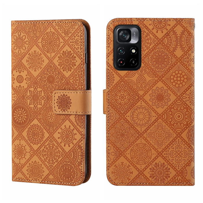 Estuche para teléfono de cuero con patrón en relieve de estilo étnico, For OPPO A96 5G, For OPPO Find X5, For OPPO Find X5 Pro, For OPPO Realme 9i, For OPPO Reno7, For Xiaomi Poco M4 Pro 5G, For Xiaomi Poco X4 Pro 5G, For Xiaomi 12 Lite