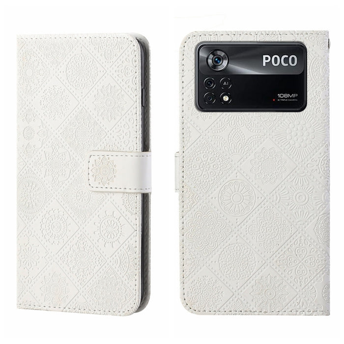 Estuche para teléfono de cuero con patrón en relieve de estilo étnico, For OPPO A96 5G, For OPPO Find X5, For OPPO Find X5 Pro, For OPPO Realme 9i, For OPPO Reno7, For Xiaomi Poco M4 Pro 5G, For Xiaomi Poco X4 Pro 5G, For Xiaomi 12 Lite