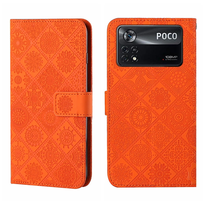 Estuche para teléfono de cuero con patrón en relieve de estilo étnico, For OPPO A96 5G, For OPPO Find X5, For OPPO Find X5 Pro, For OPPO Realme 9i, For OPPO Reno7, For Xiaomi Poco M4 Pro 5G, For Xiaomi Poco X4 Pro 5G, For Xiaomi 12 Lite