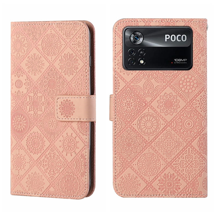 Estuche para teléfono de cuero con patrón en relieve de estilo étnico, For OPPO A96 5G, For OPPO Find X5, For OPPO Find X5 Pro, For OPPO Realme 9i, For OPPO Reno7, For Xiaomi Poco M4 Pro 5G, For Xiaomi Poco X4 Pro 5G, For Xiaomi 12 Lite