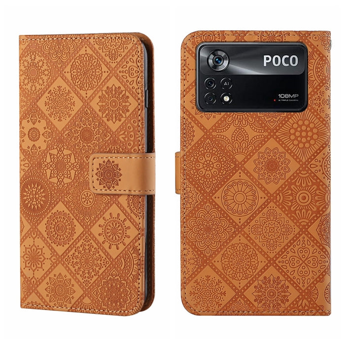 Estuche para teléfono de cuero con patrón en relieve de estilo étnico, For OPPO A96 5G, For OPPO Find X5, For OPPO Find X5 Pro, For OPPO Realme 9i, For OPPO Reno7, For Xiaomi Poco M4 Pro 5G, For Xiaomi Poco X4 Pro 5G, For Xiaomi 12 Lite
