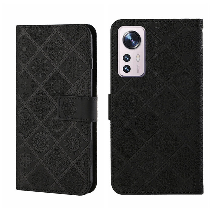 Estuche para teléfono de cuero con patrón en relieve de estilo étnico, For OPPO A96 5G, For OPPO Find X5, For OPPO Find X5 Pro, For OPPO Realme 9i, For OPPO Reno7, For Xiaomi Poco M4 Pro 5G, For Xiaomi Poco X4 Pro 5G, For Xiaomi 12 Lite