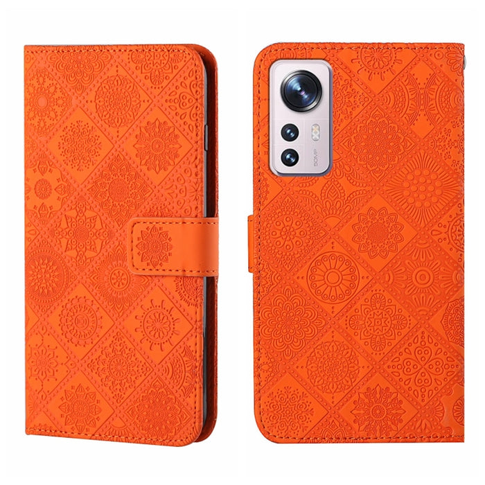 Estuche para teléfono de cuero con patrón en relieve de estilo étnico, For OPPO A96 5G, For OPPO Find X5, For OPPO Find X5 Pro, For OPPO Realme 9i, For OPPO Reno7, For Xiaomi Poco M4 Pro 5G, For Xiaomi Poco X4 Pro 5G, For Xiaomi 12 Lite