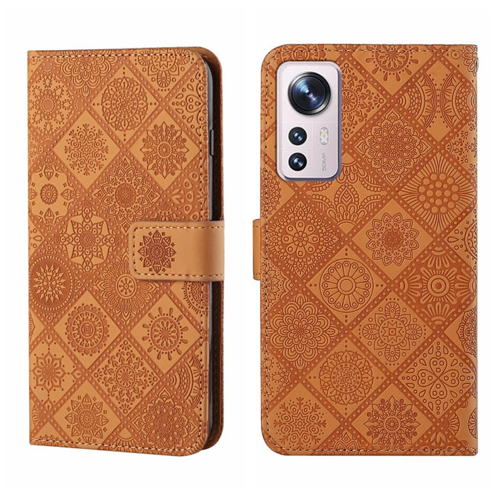 Estuche para teléfono de cuero con patrón en relieve de estilo étnico, For OPPO A96 5G, For OPPO Find X5, For OPPO Find X5 Pro, For OPPO Realme 9i, For OPPO Reno7, For Xiaomi Poco M4 Pro 5G, For Xiaomi Poco X4 Pro 5G, For Xiaomi 12 Lite