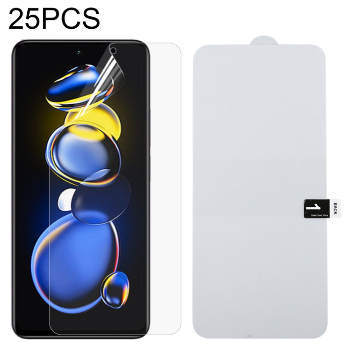 25 PCS Protector de pantalla completa Película de hidrogel a prueba de explosiones, For Samsung Galaxy A13 / A23 5G (25 PCS), For Samsung Galaxy A23 (25 PCS), For Samsung Galaxy A73 (25 PCS), For Xiaomi Redmi Note 11T Pro/11T Pro+ (25 PCS)