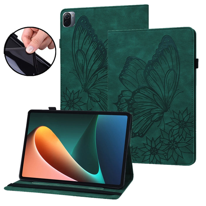Funda para tableta de cuero con relieve de mariposa grande, For Xiaomi Pad 5, For Xiaomi Pad 5 Pro