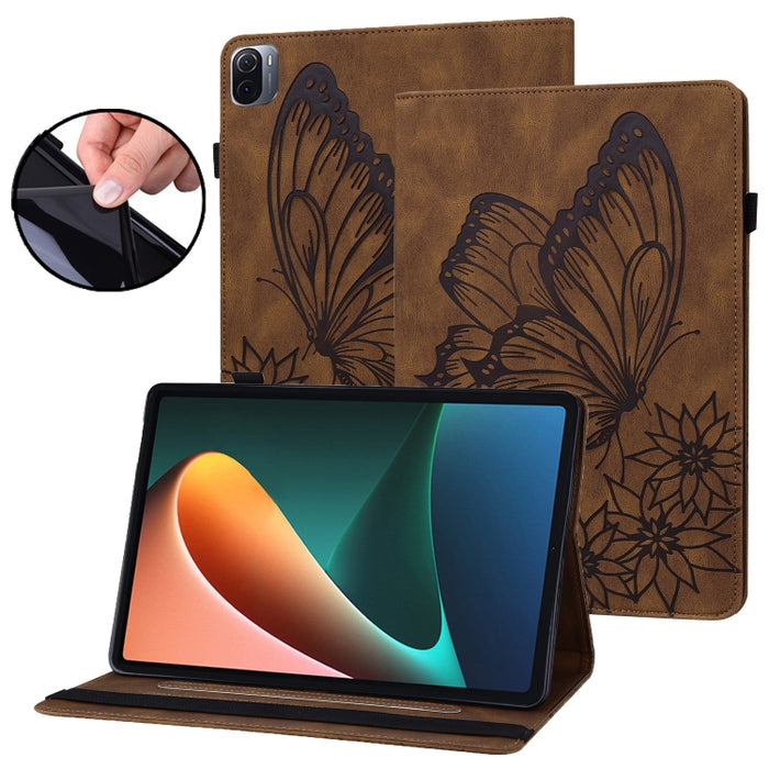 Funda para tableta de cuero con relieve de mariposa grande, For Xiaomi Pad 5, For Xiaomi Pad 5 Pro