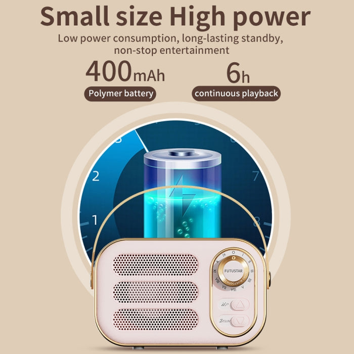 DW13 Mini Altavoz Bluetooth Inalámbrico Retro HIFI Portátil