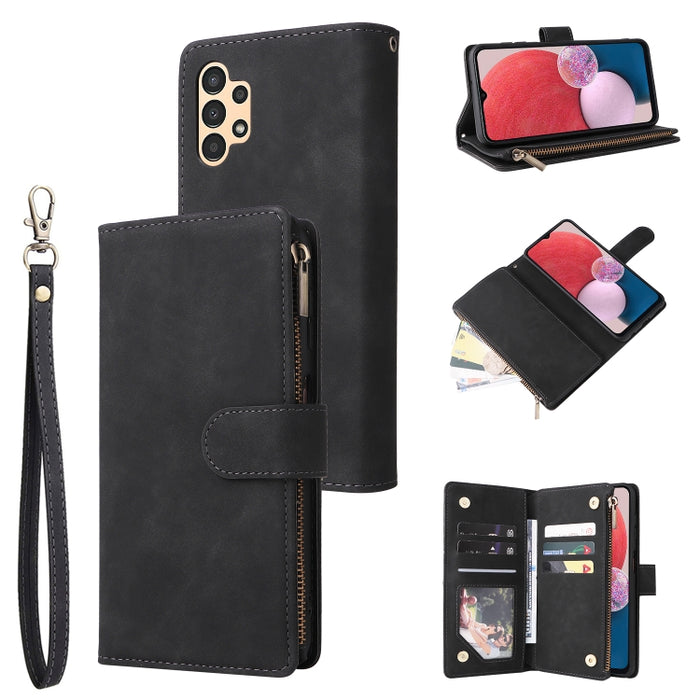 Estuche para teléfono de cuero con cremallera esmerilada multifuncional, For Samsung Galaxy A13 4G, For Samsung Galaxy A23, For OnePlus 9 Pro, For OnePlus 9, For Google Pixel 6 Pro, For Google Pixel 6a, For Google Pixel 7 5G, For Google Pixel 7 Pro 5G ...