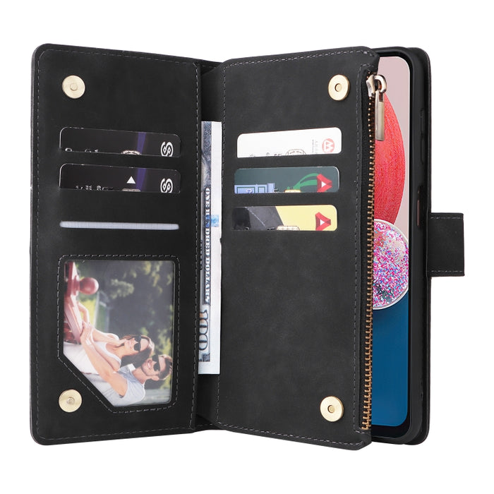 Estuche para teléfono de cuero con cremallera esmerilada multifuncional, For Samsung Galaxy A13 4G, For Samsung Galaxy A23, For OnePlus 9 Pro, For OnePlus 9, For Google Pixel 6 Pro, For Google Pixel 6a, For Google Pixel 7 5G, For Google Pixel 7 Pro 5G ...
