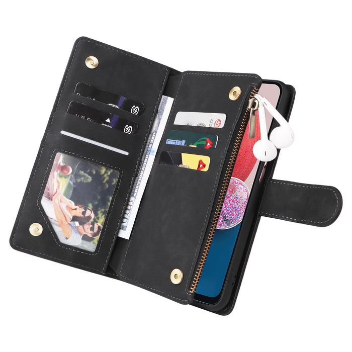 Estuche para teléfono de cuero con cremallera esmerilada multifuncional, For Samsung Galaxy A13 4G, For Samsung Galaxy A23, For OnePlus 9 Pro, For OnePlus 9, For Google Pixel 6 Pro, For Google Pixel 6a, For Google Pixel 7 5G, For Google Pixel 7 Pro 5G ...