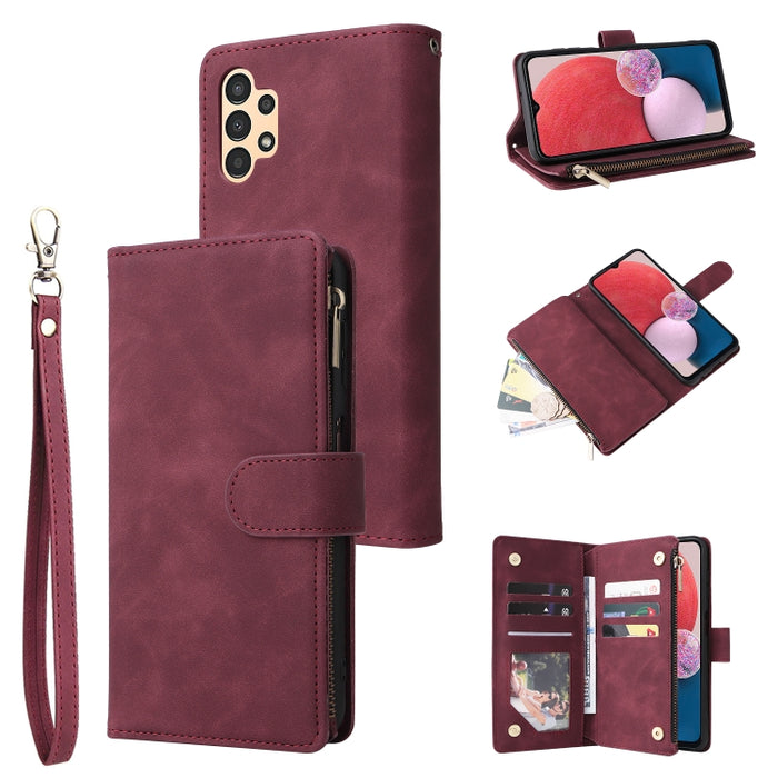 Estuche para teléfono de cuero con cremallera esmerilada multifuncional, For Samsung Galaxy A13 4G, For Samsung Galaxy A23, For OnePlus 9 Pro, For OnePlus 9, For Google Pixel 6 Pro, For Google Pixel 6a, For Google Pixel 7 5G, For Google Pixel 7 Pro 5G ...