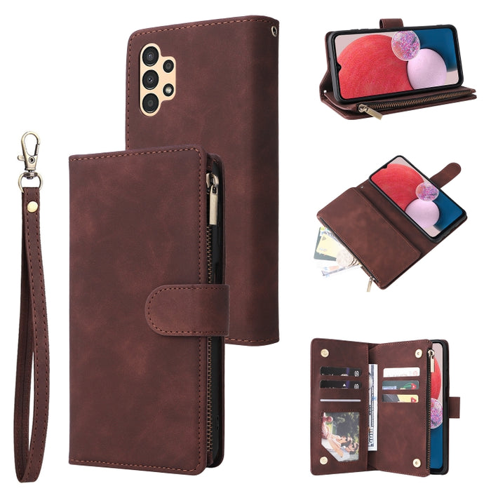 Estuche para teléfono de cuero con cremallera esmerilada multifuncional, For Samsung Galaxy A13 4G, For Samsung Galaxy A23, For OnePlus 9 Pro, For OnePlus 9, For Google Pixel 6 Pro, For Google Pixel 6a, For Google Pixel 7 5G, For Google Pixel 7 Pro 5G ...