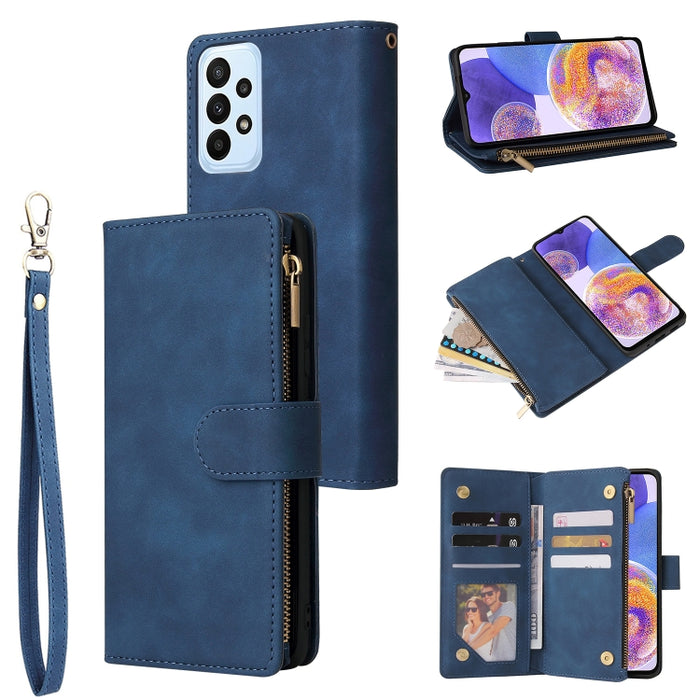 Estuche para teléfono de cuero con cremallera esmerilada multifuncional, For Samsung Galaxy A13 4G, For Samsung Galaxy A23, For OnePlus 9 Pro, For OnePlus 9, For Google Pixel 6 Pro, For Google Pixel 6a, For Google Pixel 7 5G, For Google Pixel 7 Pro 5G ...