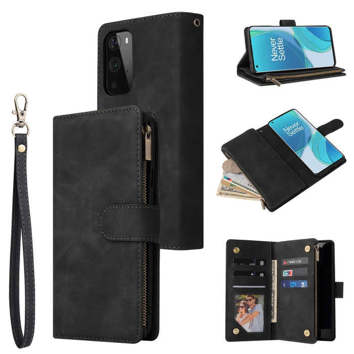 Estuche para teléfono de cuero con cremallera esmerilada multifuncional, For Samsung Galaxy A13 4G, For Samsung Galaxy A23, For OnePlus 9 Pro, For OnePlus 9, For Google Pixel 6 Pro, For Google Pixel 6a, For Google Pixel 7 5G, For Google Pixel 7 Pro 5G ...