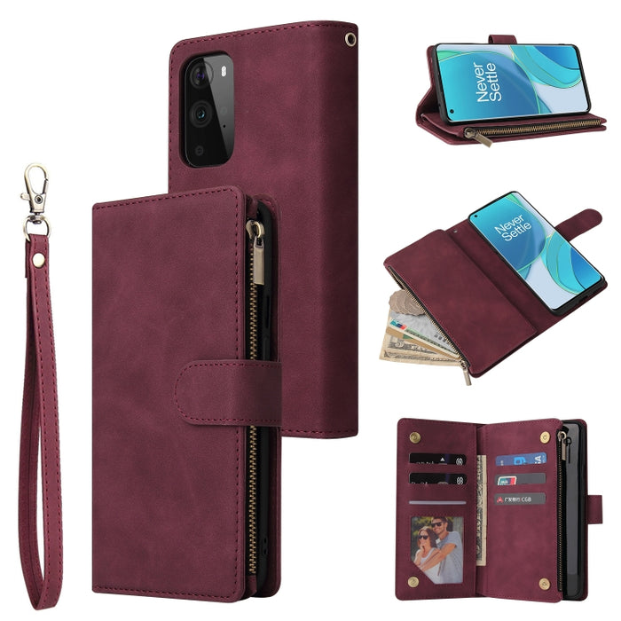 Estuche para teléfono de cuero con cremallera esmerilada multifuncional, For Samsung Galaxy A13 4G, For Samsung Galaxy A23, For OnePlus 9 Pro, For OnePlus 9, For Google Pixel 6 Pro, For Google Pixel 6a, For Google Pixel 7 5G, For Google Pixel 7 Pro 5G ...