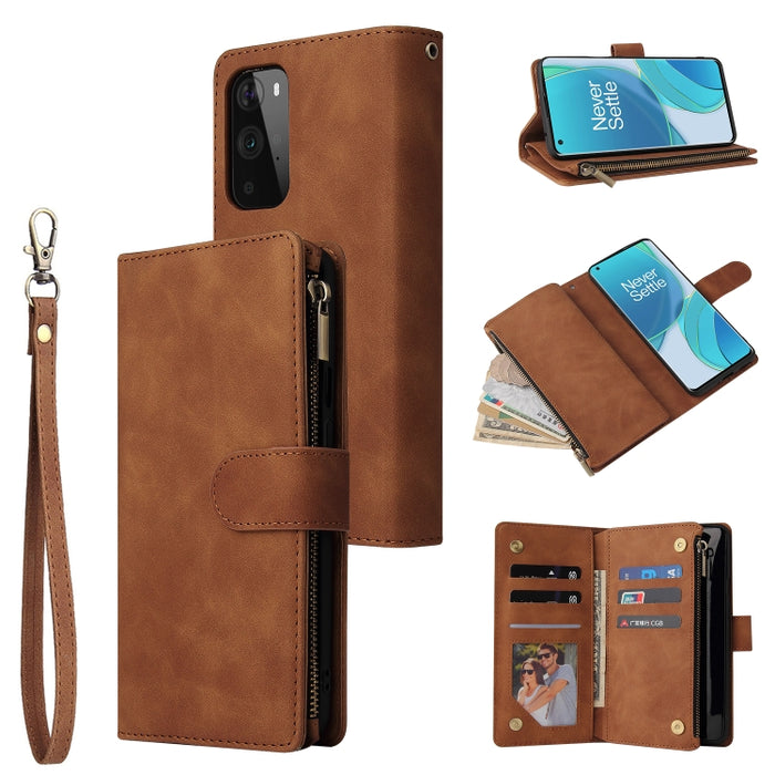 Estuche para teléfono de cuero con cremallera esmerilada multifuncional, For Samsung Galaxy A13 4G, For Samsung Galaxy A23, For OnePlus 9 Pro, For OnePlus 9, For Google Pixel 6 Pro, For Google Pixel 6a, For Google Pixel 7 5G, For Google Pixel 7 Pro 5G ...
