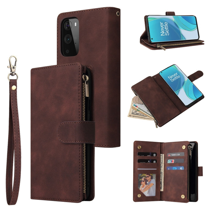 Estuche para teléfono de cuero con cremallera esmerilada multifuncional, For Samsung Galaxy A13 4G, For Samsung Galaxy A23, For OnePlus 9 Pro, For OnePlus 9, For Google Pixel 6 Pro, For Google Pixel 6a, For Google Pixel 7 5G, For Google Pixel 7 Pro 5G ...