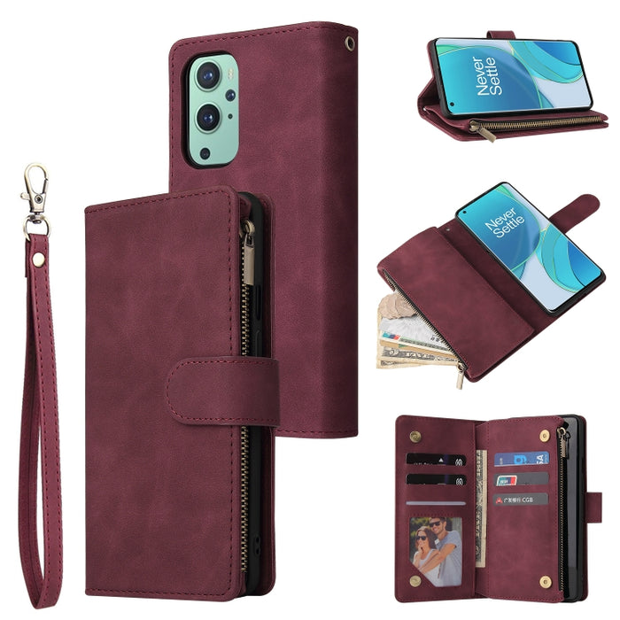 Estuche para teléfono de cuero con cremallera esmerilada multifuncional, For Samsung Galaxy A13 4G, For Samsung Galaxy A23, For OnePlus 9 Pro, For OnePlus 9, For Google Pixel 6 Pro, For Google Pixel 6a, For Google Pixel 7 5G, For Google Pixel 7 Pro 5G ...