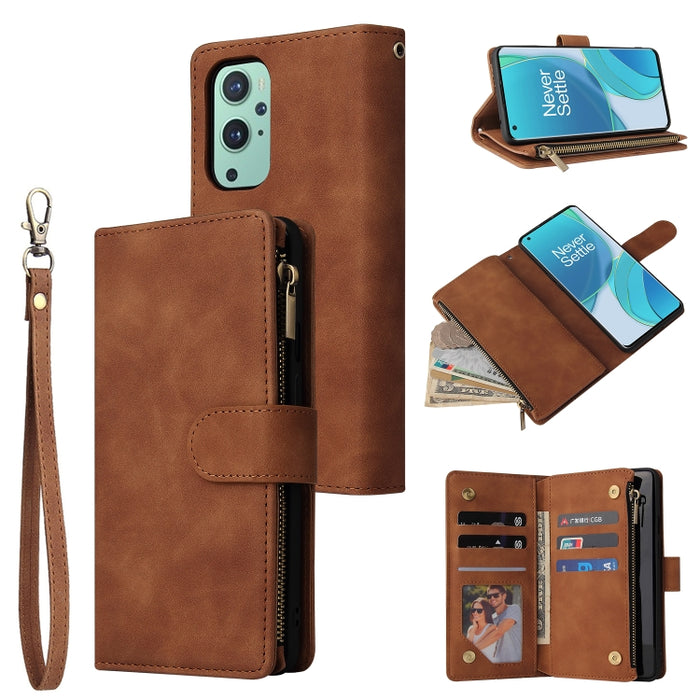 Estuche para teléfono de cuero con cremallera esmerilada multifuncional, For Samsung Galaxy A13 4G, For Samsung Galaxy A23, For OnePlus 9 Pro, For OnePlus 9, For Google Pixel 6 Pro, For Google Pixel 6a, For Google Pixel 7 5G, For Google Pixel 7 Pro 5G ...