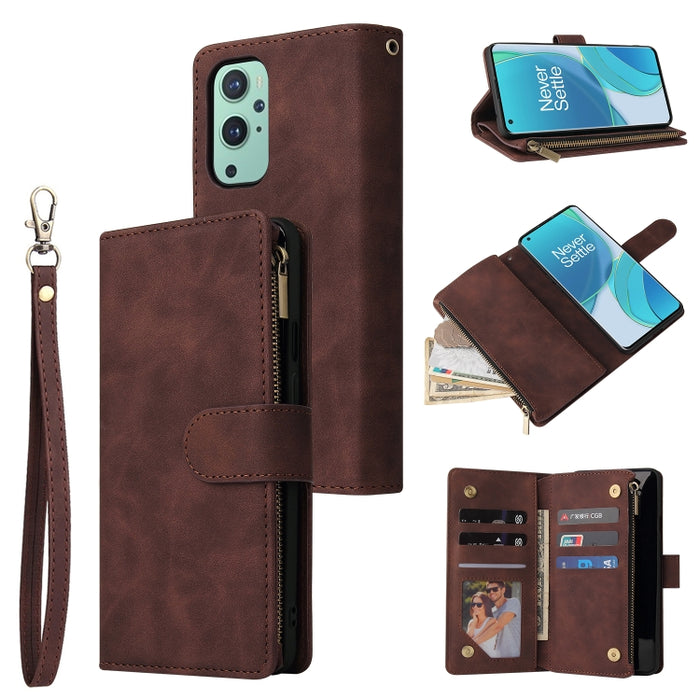 Estuche para teléfono de cuero con cremallera esmerilada multifuncional, For Samsung Galaxy A13 4G, For Samsung Galaxy A23, For OnePlus 9 Pro, For OnePlus 9, For Google Pixel 6 Pro, For Google Pixel 6a, For Google Pixel 7 5G, For Google Pixel 7 Pro 5G ...