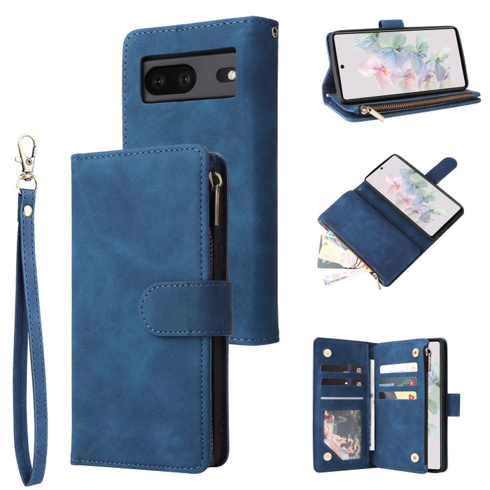 Estuche para teléfono de cuero con cremallera esmerilada multifuncional, For Samsung Galaxy A13 4G, For Samsung Galaxy A23, For OnePlus 9 Pro, For OnePlus 9, For Google Pixel 6 Pro, For Google Pixel 6a, For Google Pixel 7 5G, For Google Pixel 7 Pro 5G ...