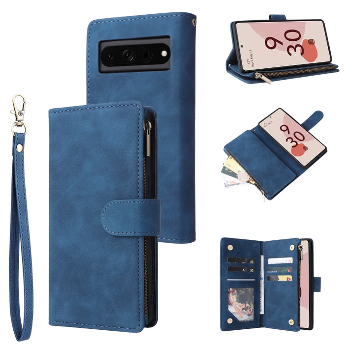 Estuche para teléfono de cuero con cremallera esmerilada multifuncional, For Samsung Galaxy A13 4G, For Samsung Galaxy A23, For OnePlus 9 Pro, For OnePlus 9, For Google Pixel 6 Pro, For Google Pixel 6a, For Google Pixel 7 5G, For Google Pixel 7 Pro 5G ...