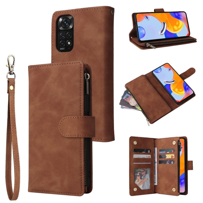 Estuche para teléfono de cuero con cremallera esmerilada multifuncional, For Samsung Galaxy A13 4G, For Samsung Galaxy A23, For OnePlus 9 Pro, For OnePlus 9, For Google Pixel 6 Pro, For Google Pixel 6a, For Google Pixel 7 5G, For Google Pixel 7 Pro 5G ...