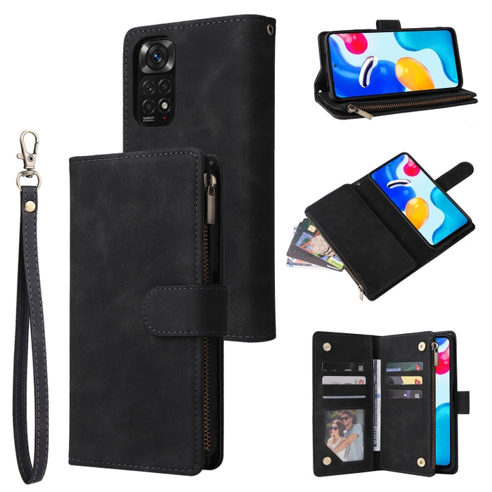 Estuche para teléfono de cuero con cremallera esmerilada multifuncional, For Samsung Galaxy A13 4G, For Samsung Galaxy A23, For OnePlus 9 Pro, For OnePlus 9, For Google Pixel 6 Pro, For Google Pixel 6a, For Google Pixel 7 5G, For Google Pixel 7 Pro 5G ...