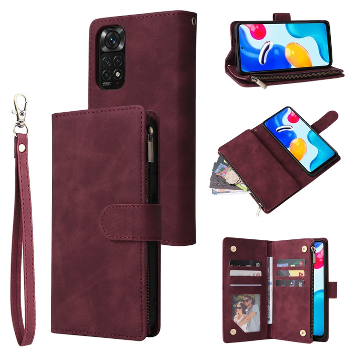 Estuche para teléfono de cuero con cremallera esmerilada multifuncional, For Samsung Galaxy A13 4G, For Samsung Galaxy A23, For OnePlus 9 Pro, For OnePlus 9, For Google Pixel 6 Pro, For Google Pixel 6a, For Google Pixel 7 5G, For Google Pixel 7 Pro 5G ...
