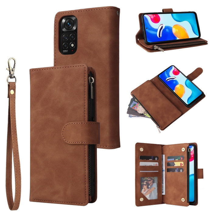 Estuche para teléfono de cuero con cremallera esmerilada multifuncional, For Samsung Galaxy A13 4G, For Samsung Galaxy A23, For OnePlus 9 Pro, For OnePlus 9, For Google Pixel 6 Pro, For Google Pixel 6a, For Google Pixel 7 5G, For Google Pixel 7 Pro 5G ...