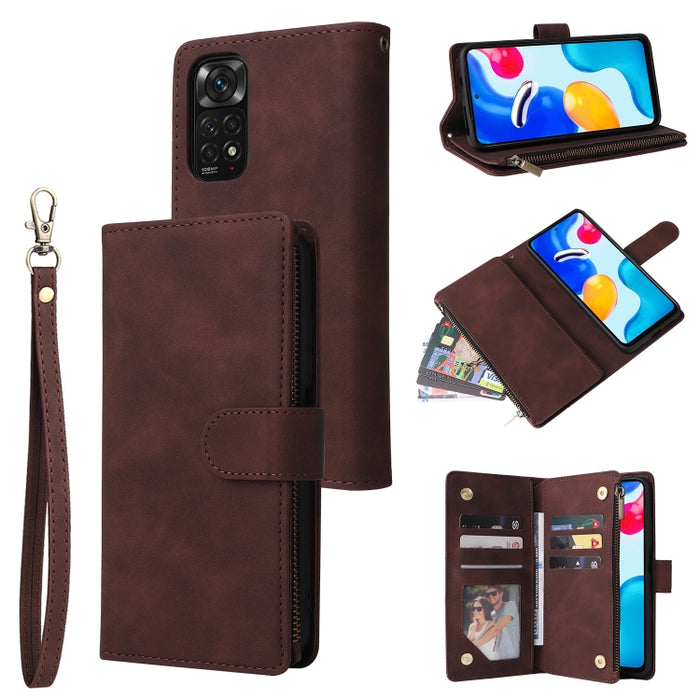 Estuche para teléfono de cuero con cremallera esmerilada multifuncional, For Samsung Galaxy A13 4G, For Samsung Galaxy A23, For OnePlus 9 Pro, For OnePlus 9, For Google Pixel 6 Pro, For Google Pixel 6a, For Google Pixel 7 5G, For Google Pixel 7 Pro 5G ...
