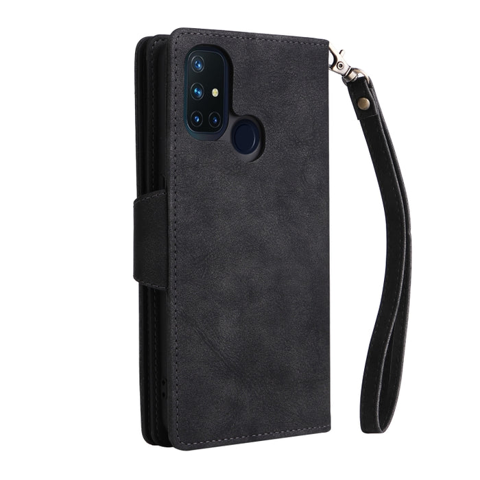 Caja de teléfono de cuero con tres pliegues para 9 tarjetas con hebilla de remache, For OnePlus Nord N10 5G, For Samsung Galaxy Note20, For OnePlus 10 Pro 5G, For Samsung Galaxy A23 4G, For Xiaomi 11T
